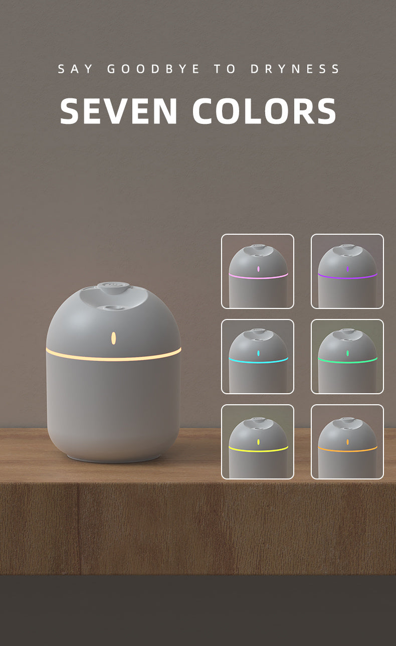 Mini LED Humidifier – Cool Mist Aroma Diffuser with Color-Changing Night Light