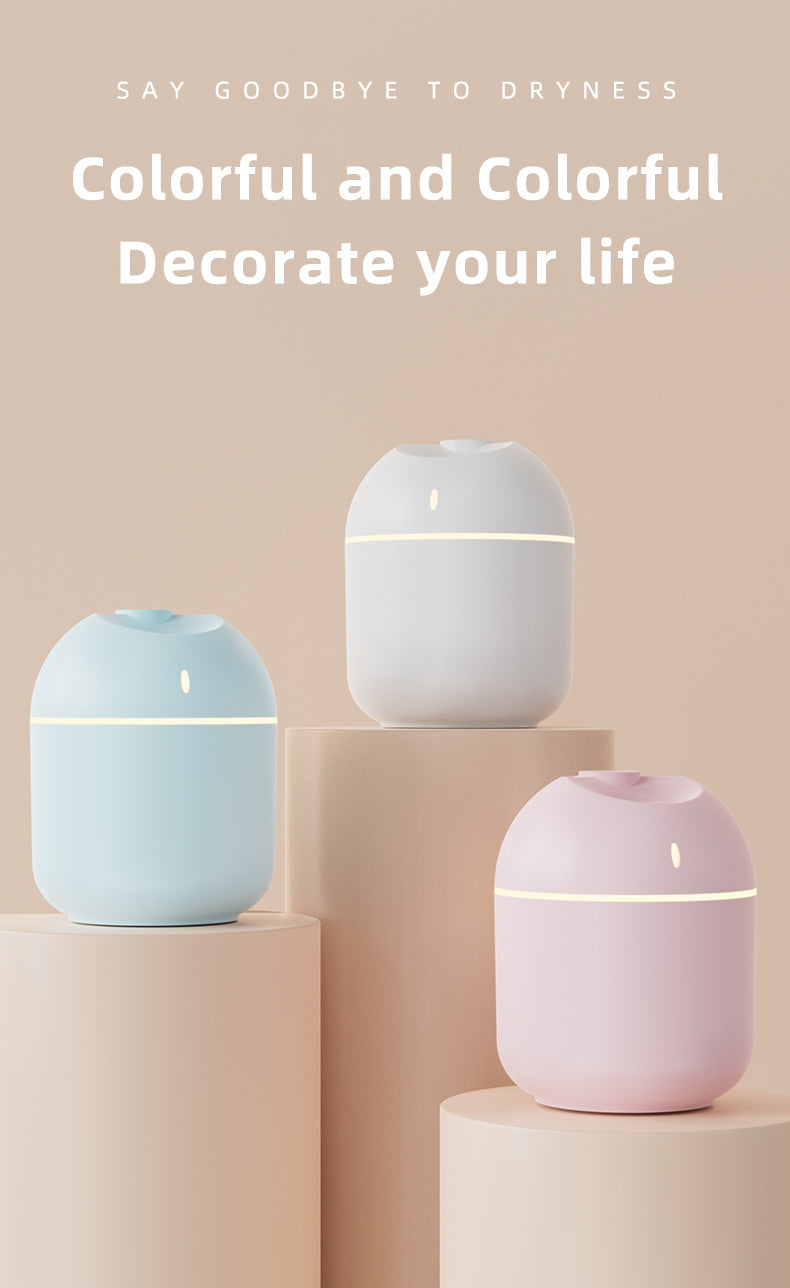 Mini LED Humidifier – Cool Mist Aroma Diffuser with Color-Changing Night Light