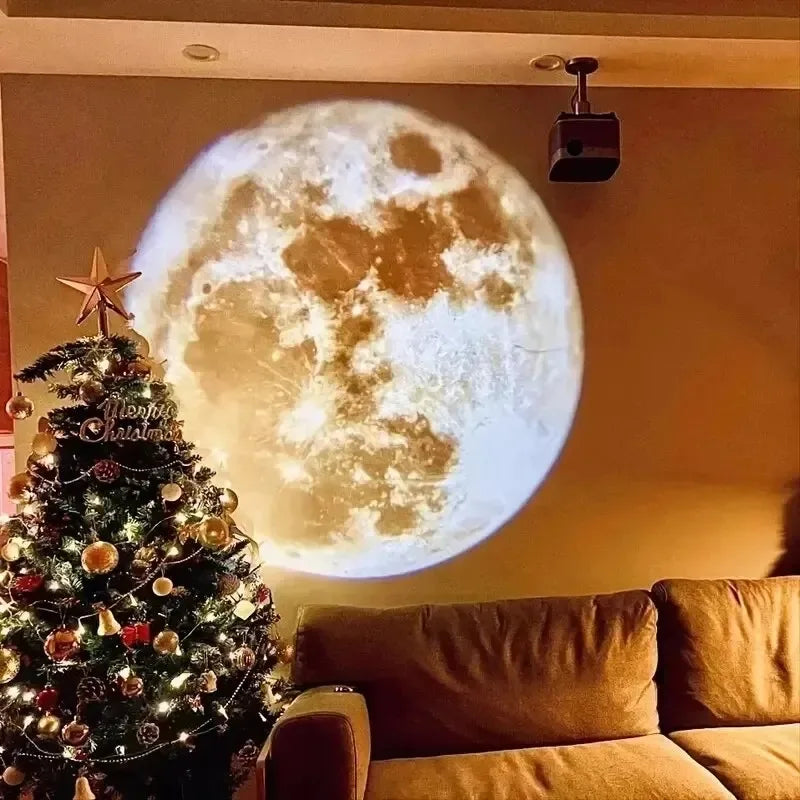 Moon & Earth Projector Light – USB Ceiling Night Light for Bedroom