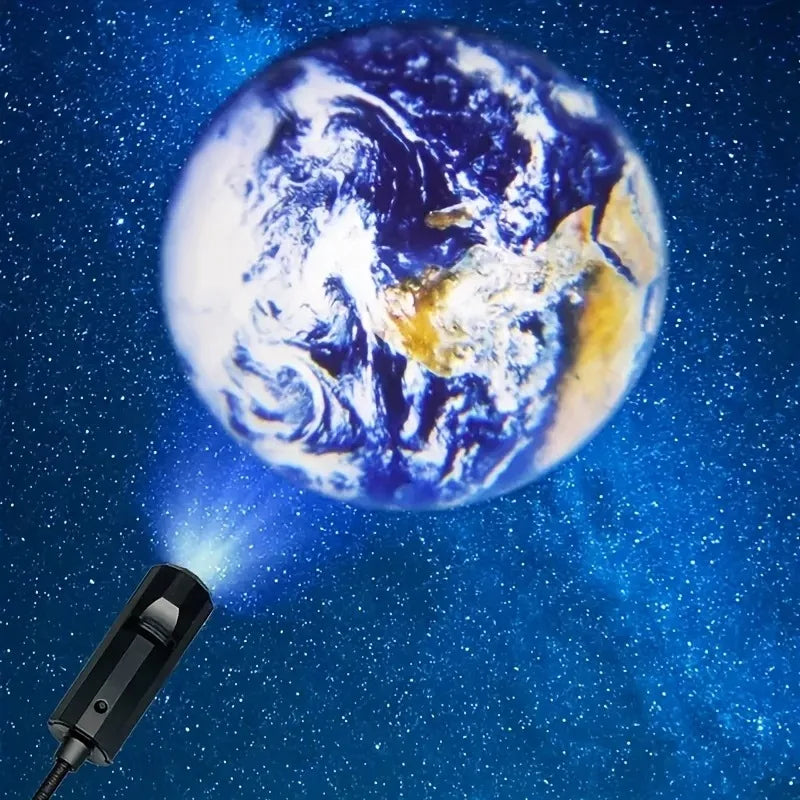 Moon & Earth Projector Light – USB Ceiling Night Light for Bedroom