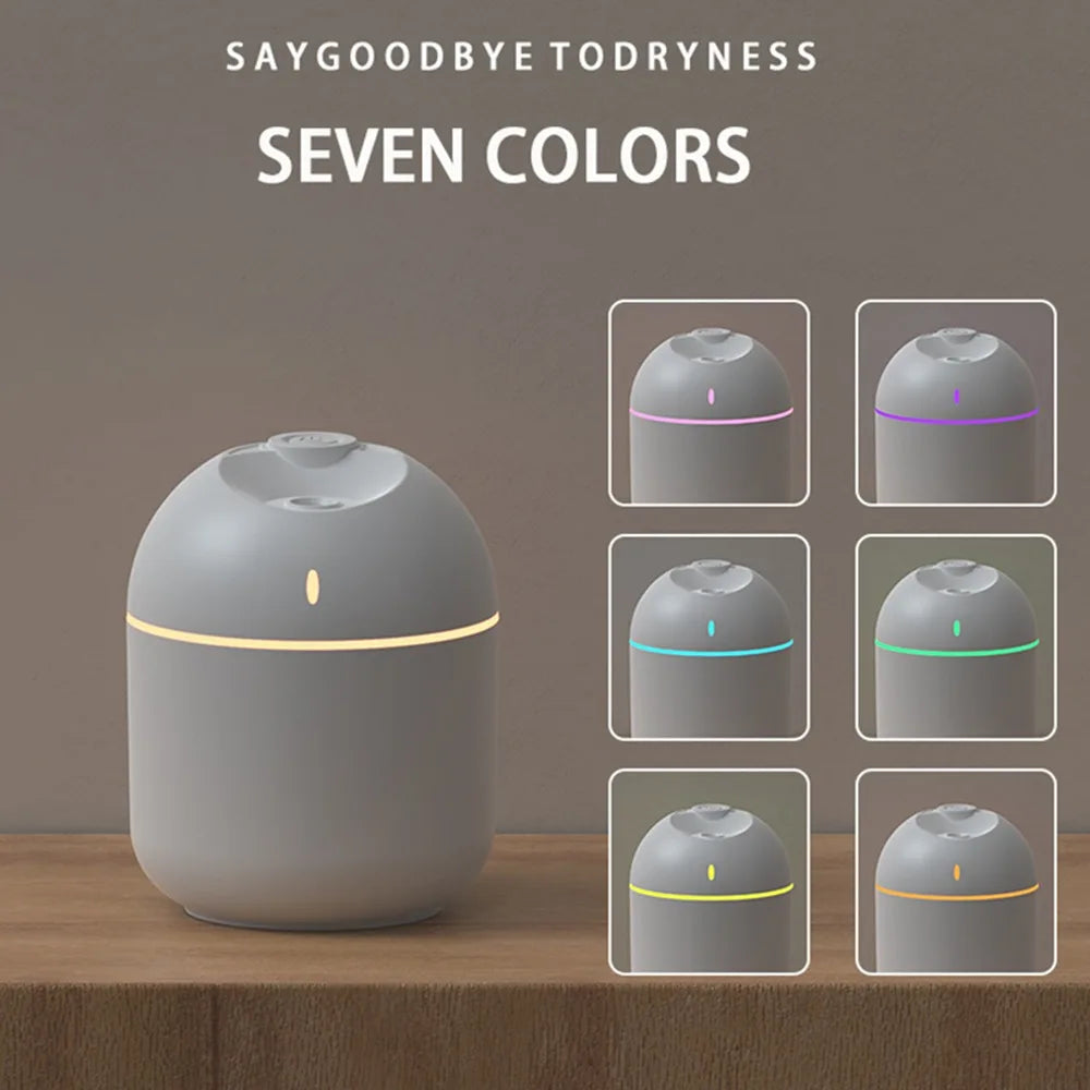 Mini LED Humidifier – Cool Mist Aroma Diffuser with Color-Changing Night Light