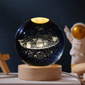 3D Crystal Ball Night Light – Galaxy, Moon & Saturn LED Lamp